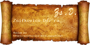 Zsifkovics Dóra névjegykártya