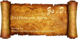 Zsifkovics Dóra névjegykártya