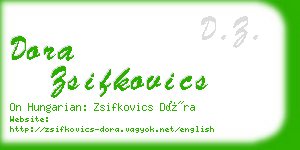 dora zsifkovics business card